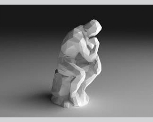 Скульптура Мыслитель Родена полигональный
